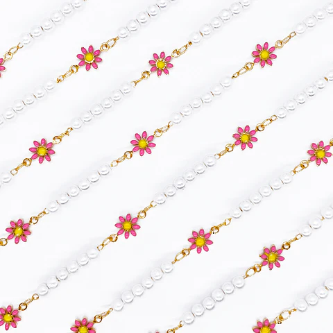 CADENA ✦ MARGARITAS BAÑO DE ORO 