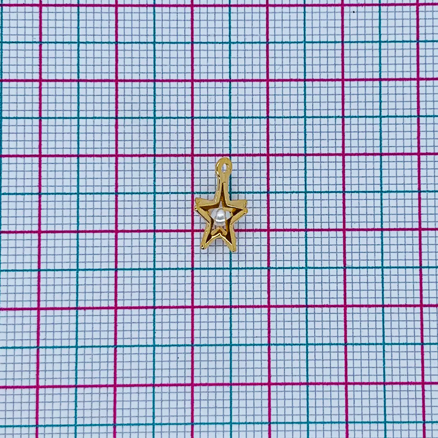 ESTRELLA CON PERLA BAÑO DE ORO T6580 2