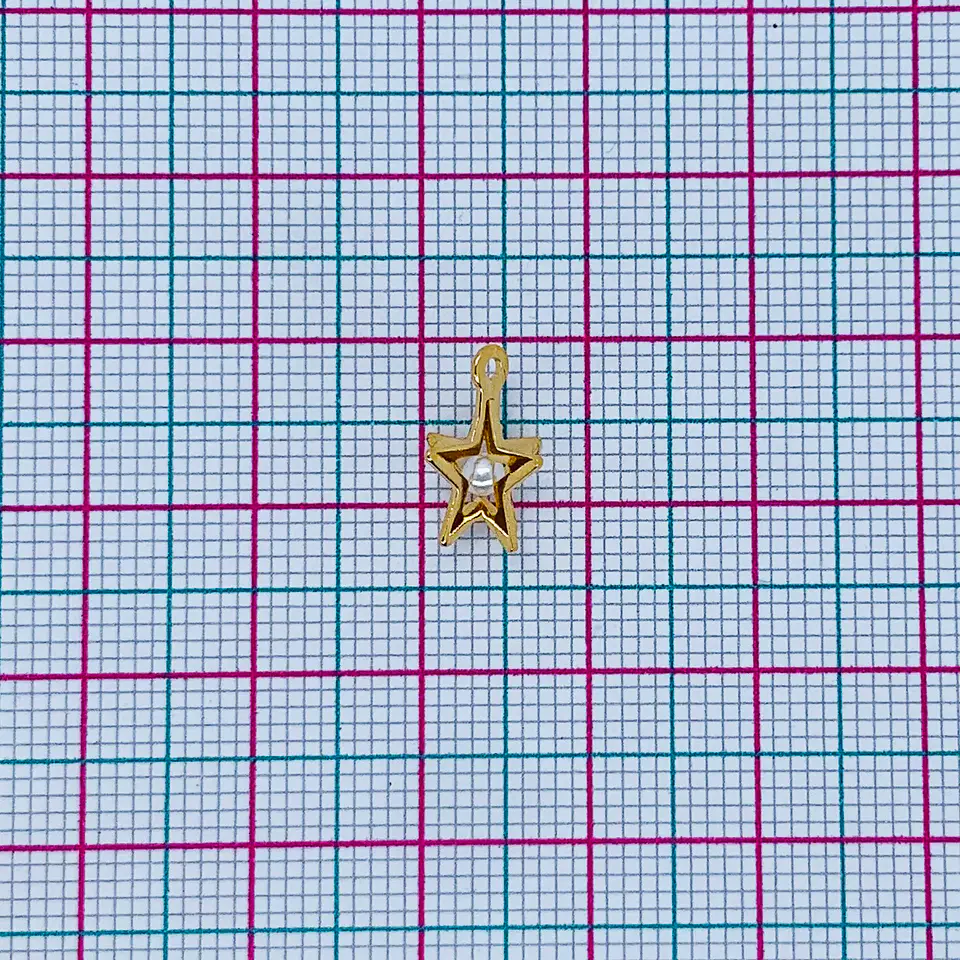 ESTRELLA CON PERLA BAÑO DE ORO T6580 2