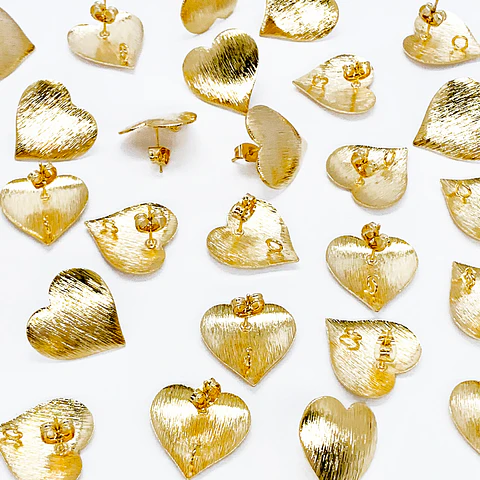 TOPO CORAZÓN RAYAS BAÑO DE ORO T6607