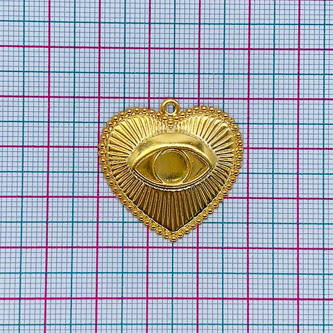 DIJE ✦ CORAZÓN OJO BAÑO DE ORO