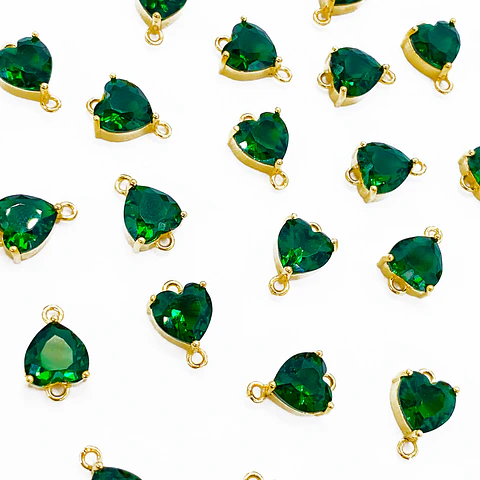 DIJE ✦ CORAZÓN CRISTAL BAÑO DE ORO