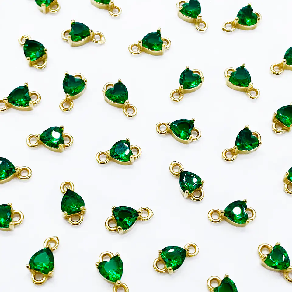 DIJE ✦ CORAZÓN CRISTAL BAÑO DE ORO 1
