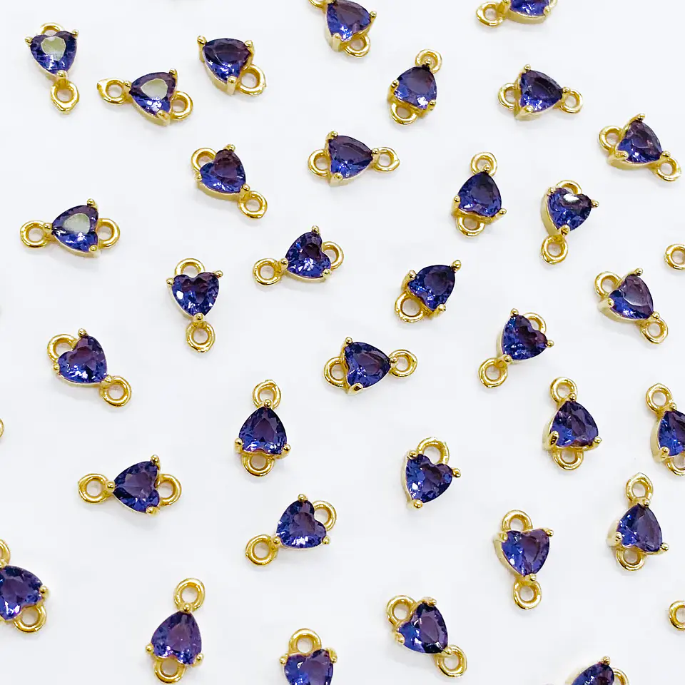 DIJE ✦ CORAZÓN CRISTAL BAÑO DE ORO 4