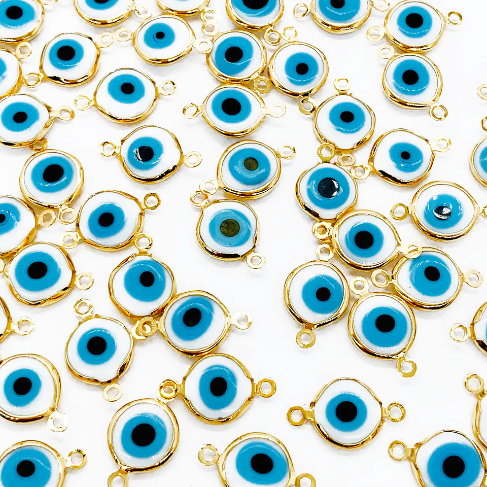 DIJE ✦ OJO TURCO BAÑO DE ORO 18*11 MM 1