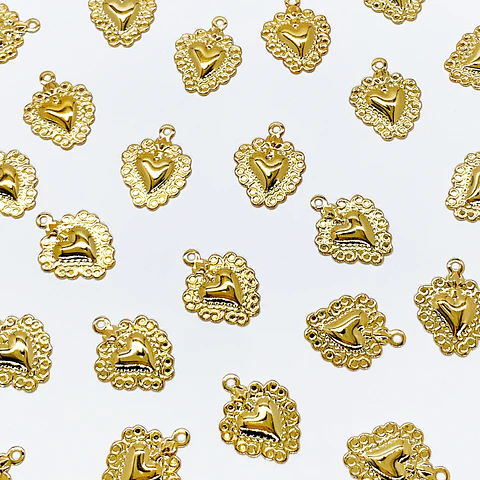 CORAZÓN BAÑO DE ORO CZ0024-G