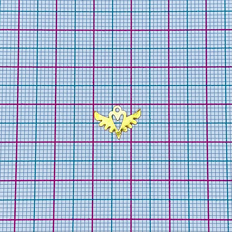 CORAZÓN ALAS BAÑO DE ORO SQ-1459-G
