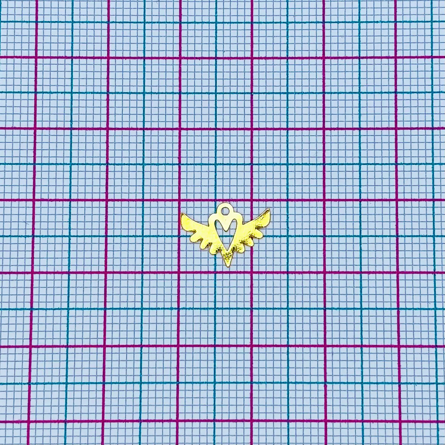 CORAZÓN ALAS BAÑO DE ORO SQ-1459-G 2