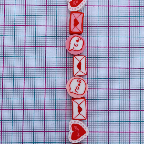 Pasante Set San Valentín • Fimo • 10x10 mm
