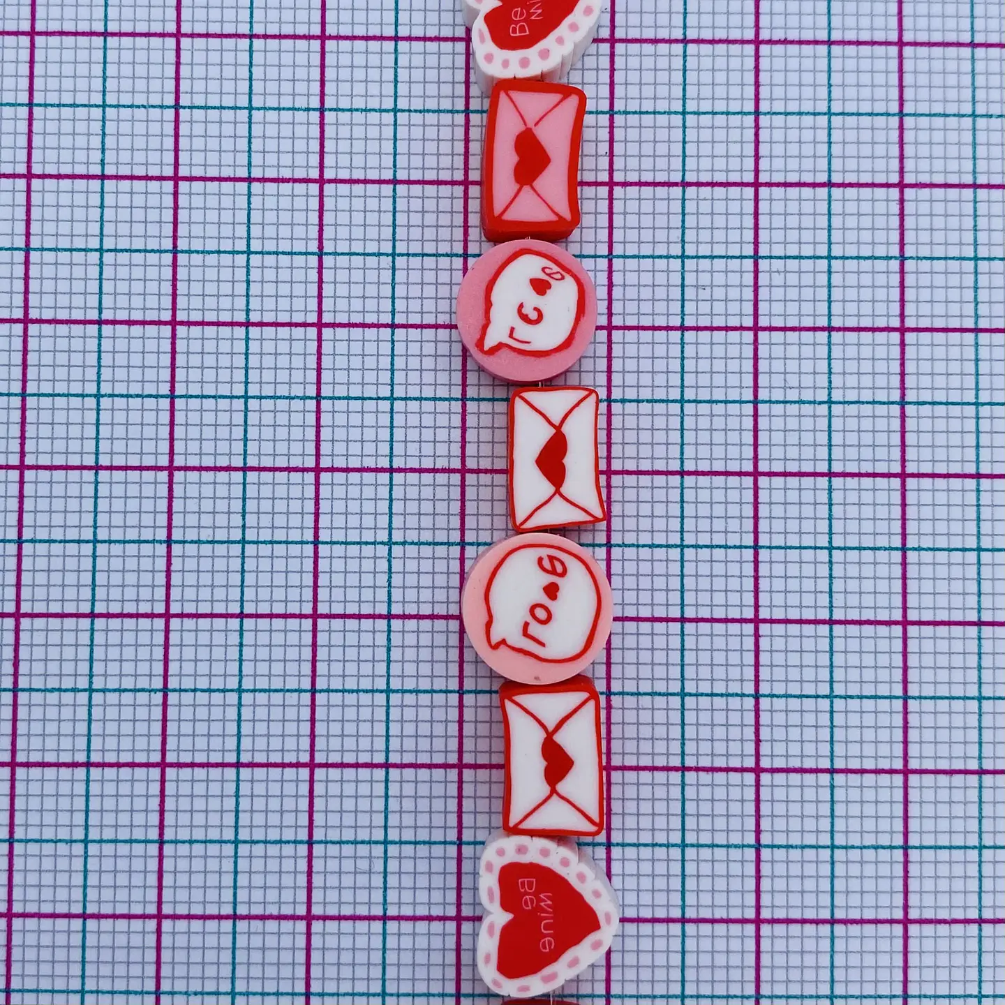 Pasante Set San Valentín • Fimo • 10x10 mm 2