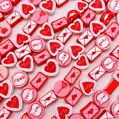 Pasante Set San Valentín • Fimo • 10x10 mm