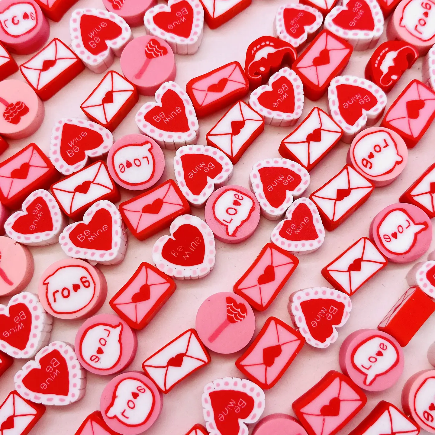 Pasante Set San Valentín • Fimo • 10x10 mm 1