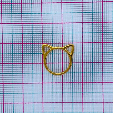 GATO SILUETA ZAMAK BAÑO DE ORO F61187-GOLD