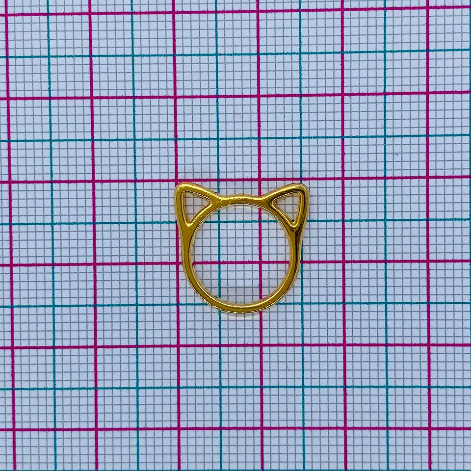 GATO SILUETA ZAMAK BAÑO DE ORO F61187-GOLD 2