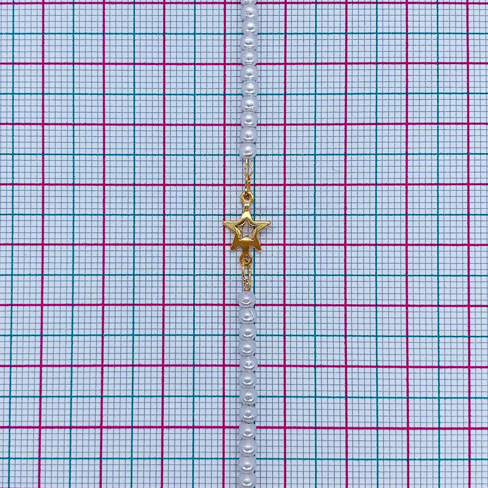 CADENA ESTRELLA SILUETA BAÑO DE ORO MK-433-MT 2
