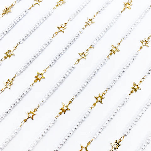 CADENA ESTRELLA SILUETA BAÑO DE ORO MK-433-MT