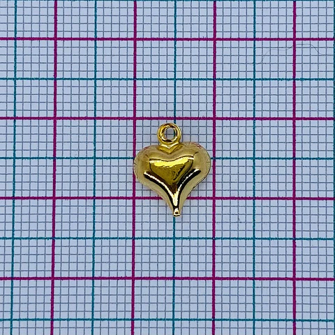 DIJE ✦ CORAZÓN BURBUJA BAÑO DE ORO 
