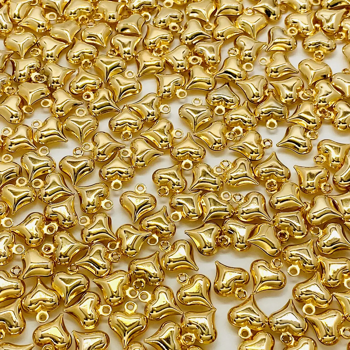 DIJE ✦ CORAZÓN BURBUJA BAÑO DE ORO  1