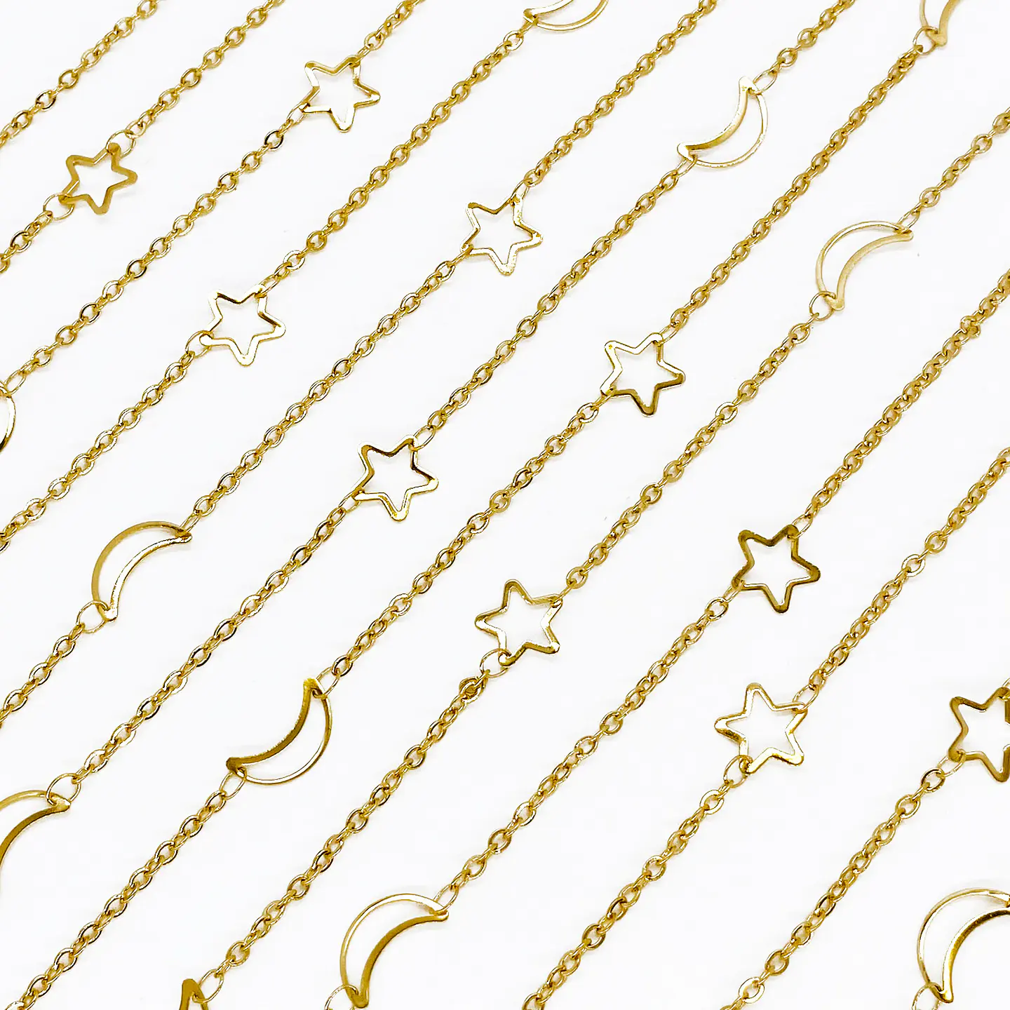 CADENA ✦ ACERO LUNAS Y ESTRELLAS 1