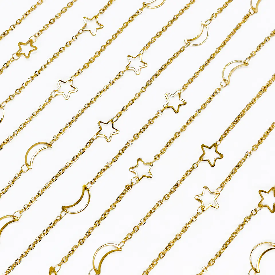 CADENA ✦ ACERO LUNAS Y ESTRELLAS 1