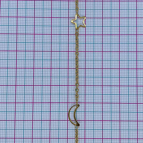 CADENA ✦ ACERO LUNAS Y ESTRELLAS