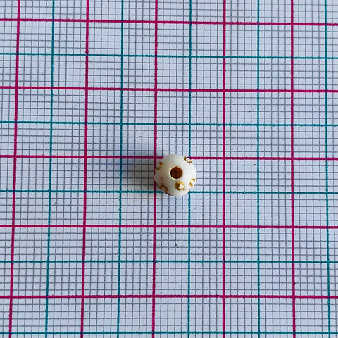 SEPARADOR ✦ BOLA CRUZ BLANCO/DORADO 6MM