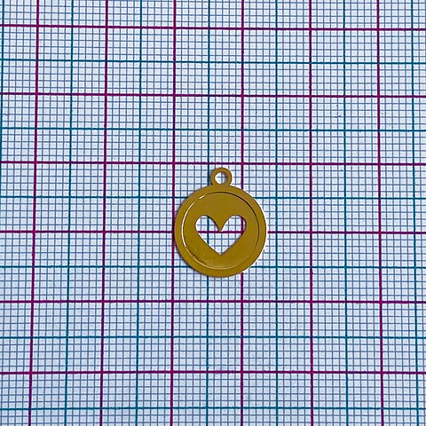 CORAZÓN MINI DIJE BAÑO DE ORO T015