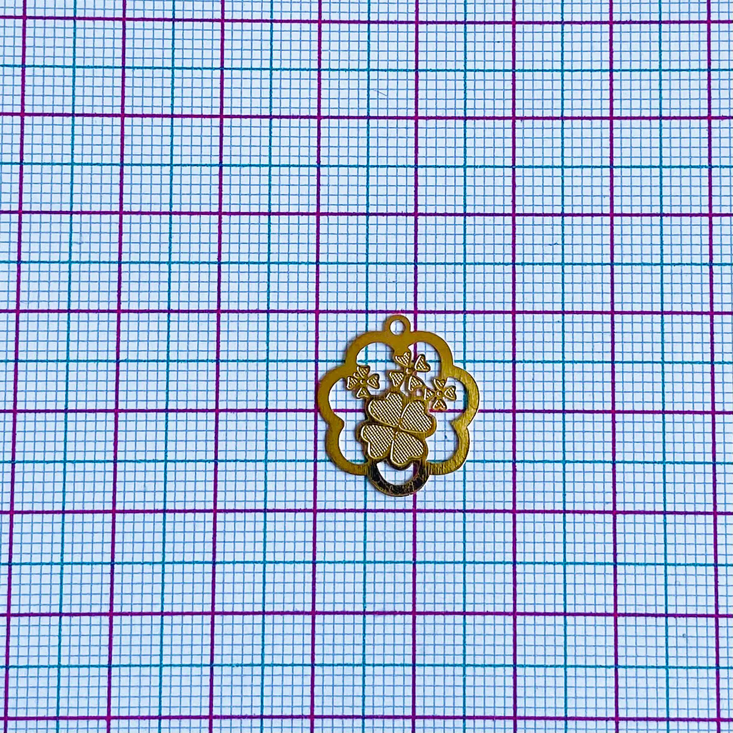 TRÉBOL MINI DIJE BAÑO DE ORO T3379                  2