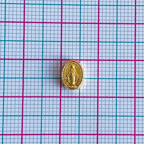 Separador Ovalado Virgen Milagrosa • Baño de Oro • 6x8 mm