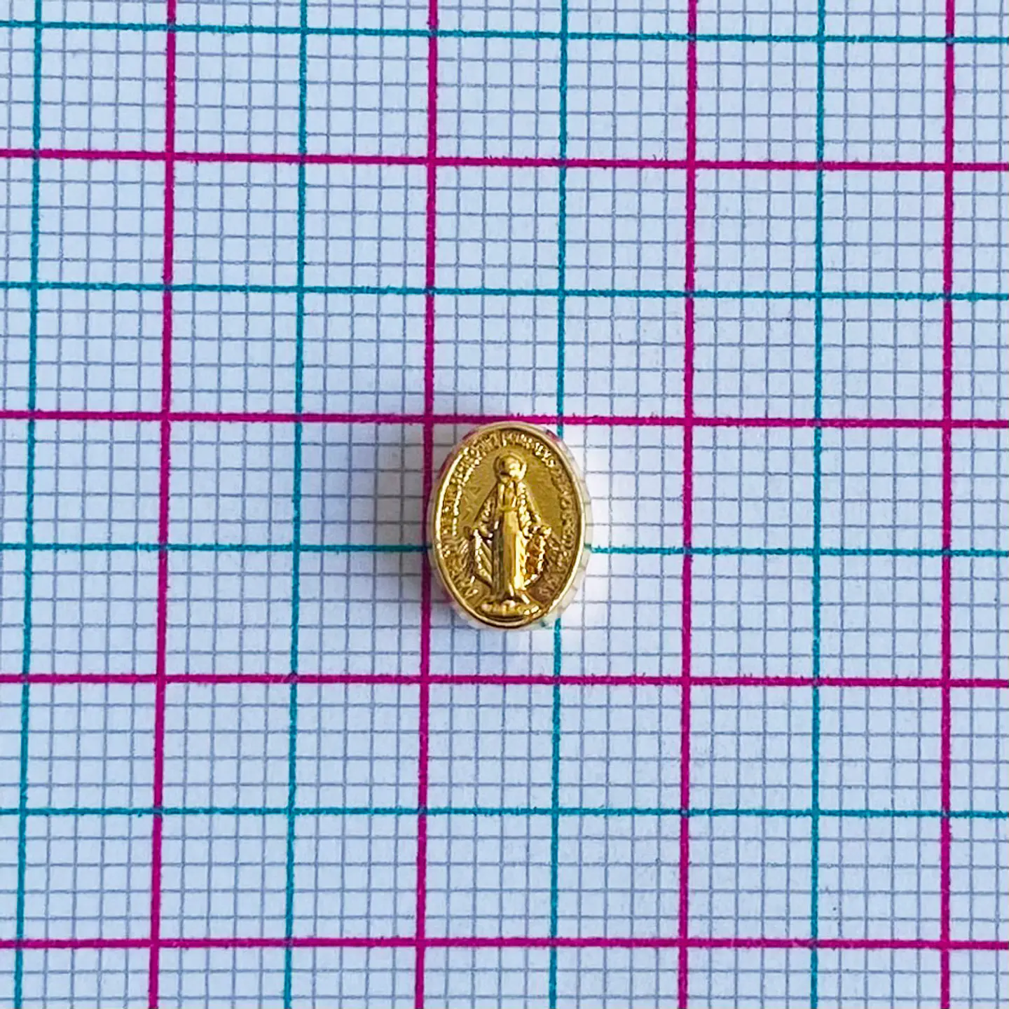 Separador Ovalado Virgen Milagrosa • Baño de Oro • 6x8 mm 2