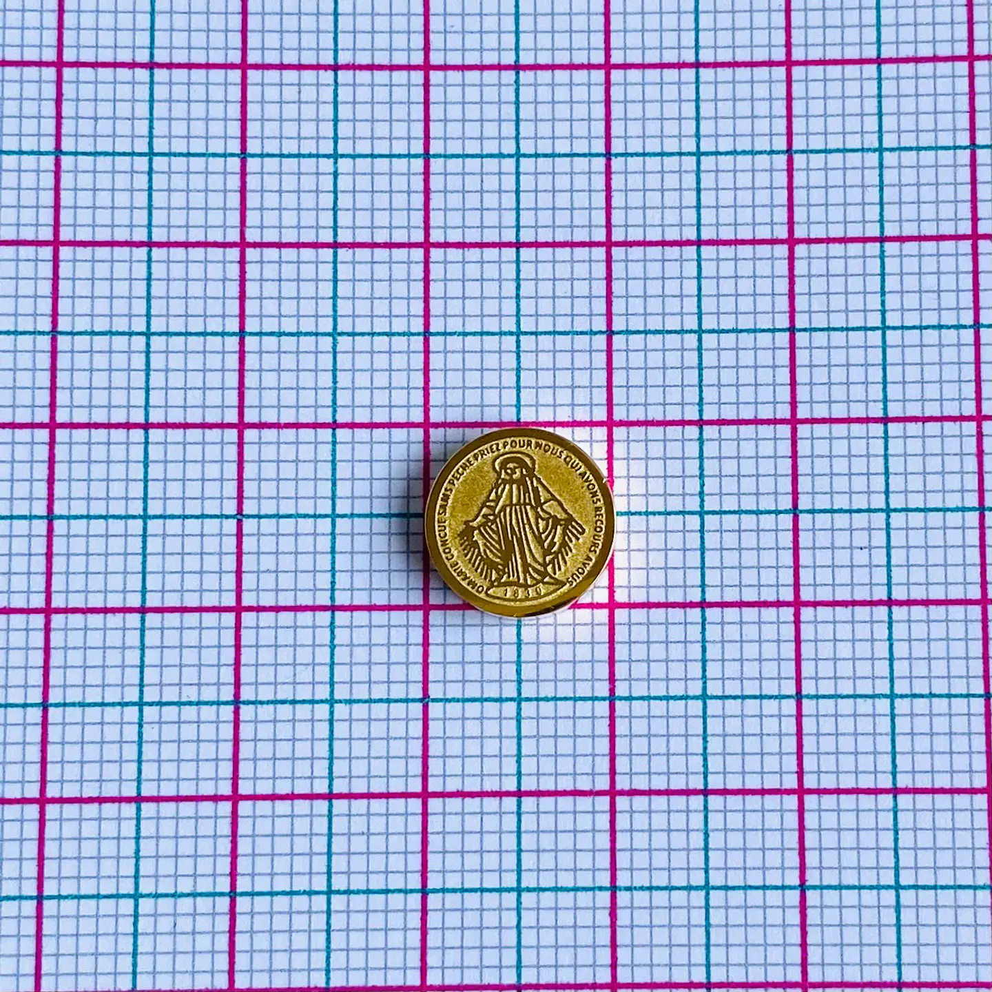 SEPARADOR VIRGEN MILAGROSA ACERO DORADO 2