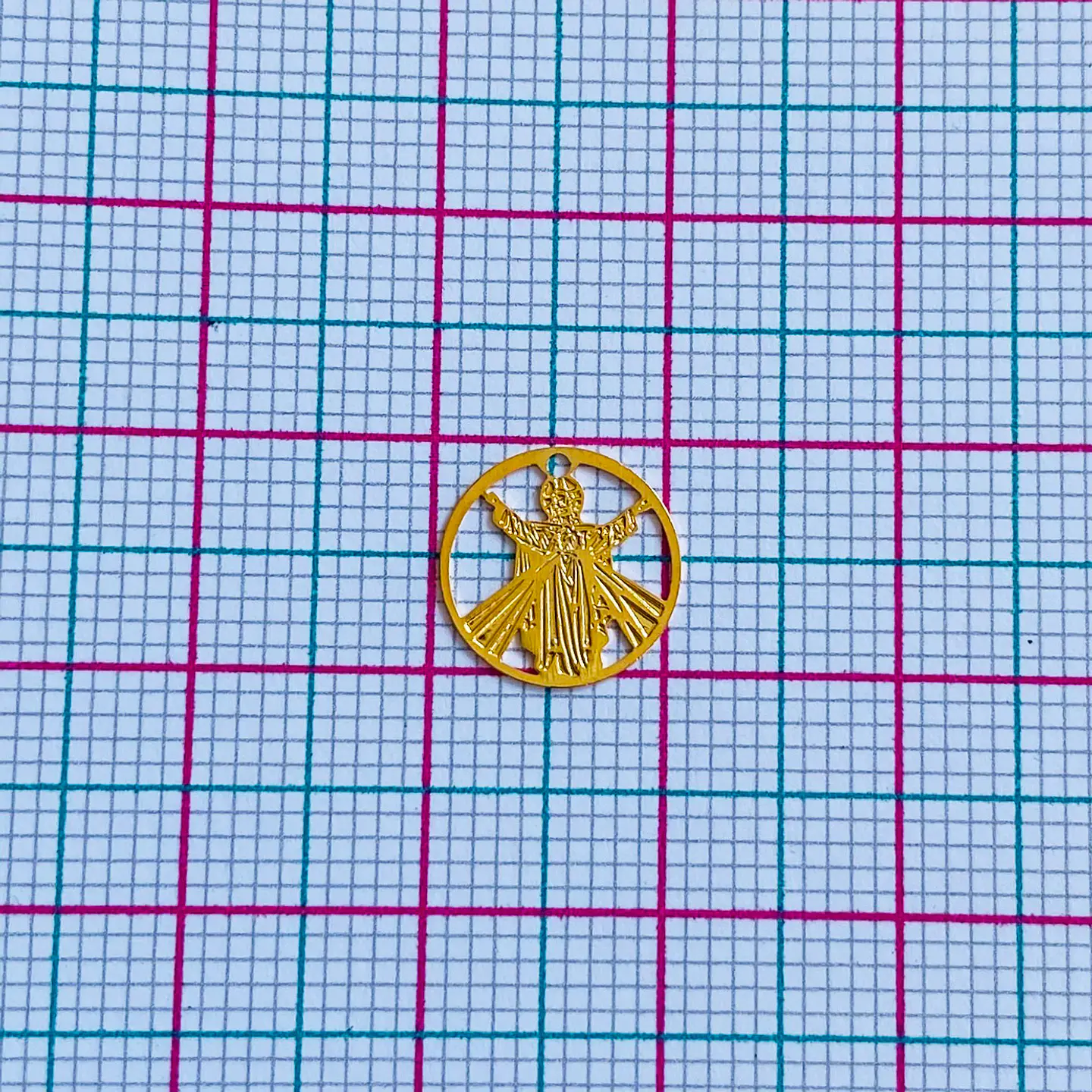 SEÑOR DE LA DIVINA MISERICORDIA MINI DIJE BAÑO DE ORO T5342                               2