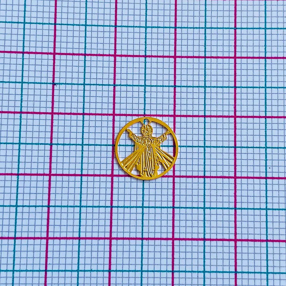 SEÑOR DE LA DIVINA MISERICORDIA MINI DIJE BAÑO DE ORO T5342                               2