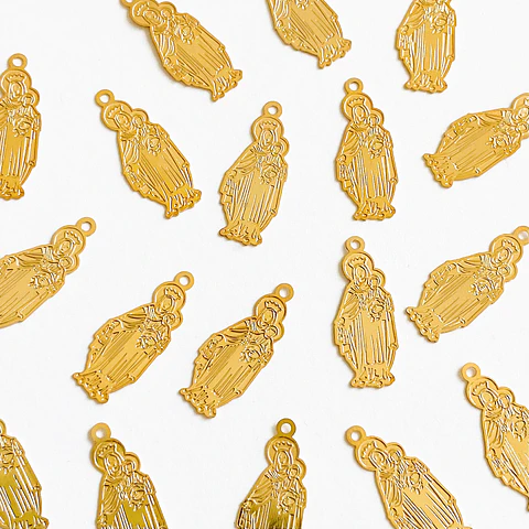 VIRGEN DEL CARMEN MINI DIJE BAÑO DE ORO T5356                         