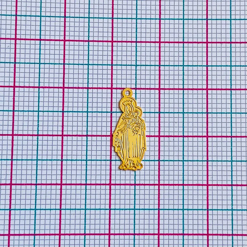 VIRGEN DEL CARMEN MINI DIJE BAÑO DE ORO T5356                          2