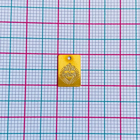 CORAZÓN DE JESÚS MINI DIJE BAÑO DE ORO T6458-1