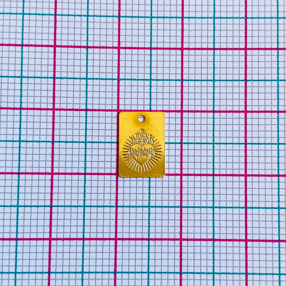 CORAZÓN DE JESÚS MINI DIJE BAÑO DE ORO T6458-1 2