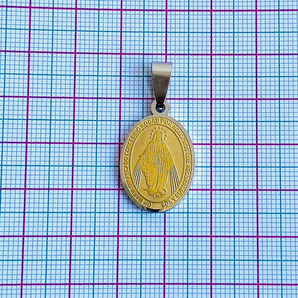 MEDALLA VIRGEN MILAGROSA ACERO 2