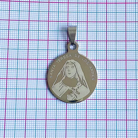 MEDALLA SANTA TERESA DE LOS ANDES ACERO