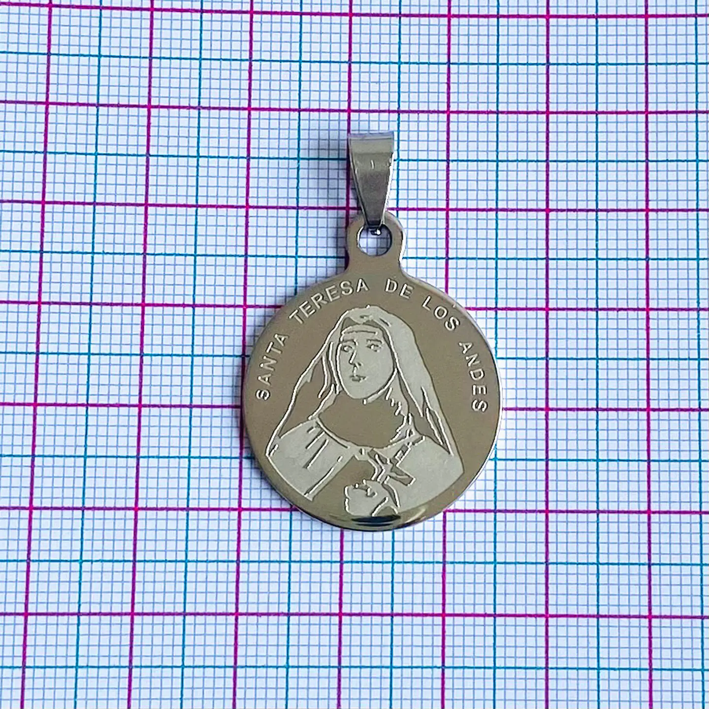 MEDALLA SANTA TERESA DE LOS ANDES ACERO 2