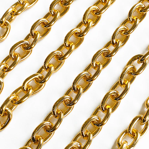 Cadena Eslabón Ovalado Forzado Liso • Aluminio • 10x16 mm