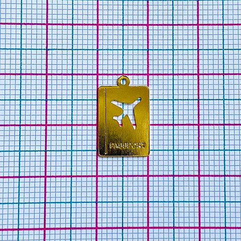 AVIÓN - PASSPORT MINI DIJE BAÑO DE ORO T8217