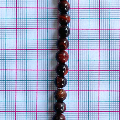 PIEDRA OJO DE TIGRE ROJO 6MM