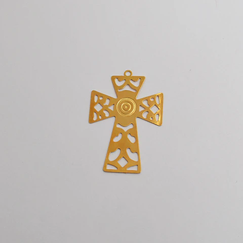 DIJE CRUZ BAÑO DE ORO