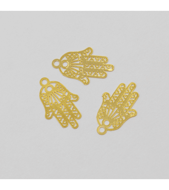 MANO HAMSA  BAÑO DE ORO   C1267*