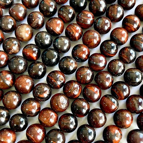 PIEDRA OJO DE TIGRE ROJO 8MM