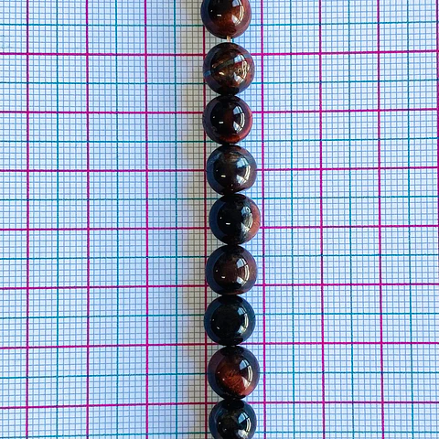 PIEDRA OJO DE TIGRE ROJO 8MM