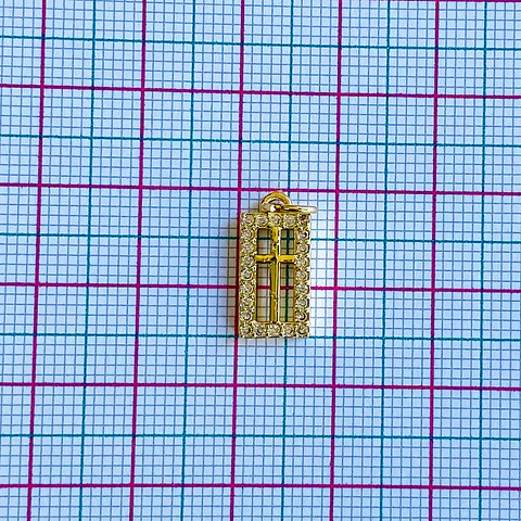 DIJE ✦ RODIO CRUZ 7*15 MM