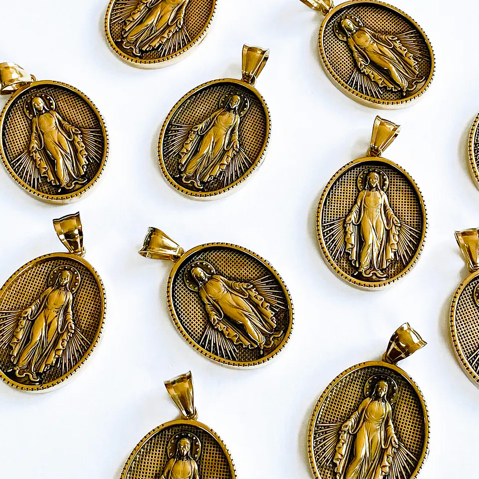 MEDALLA VIRGEN MILAGROSA ACERO 1