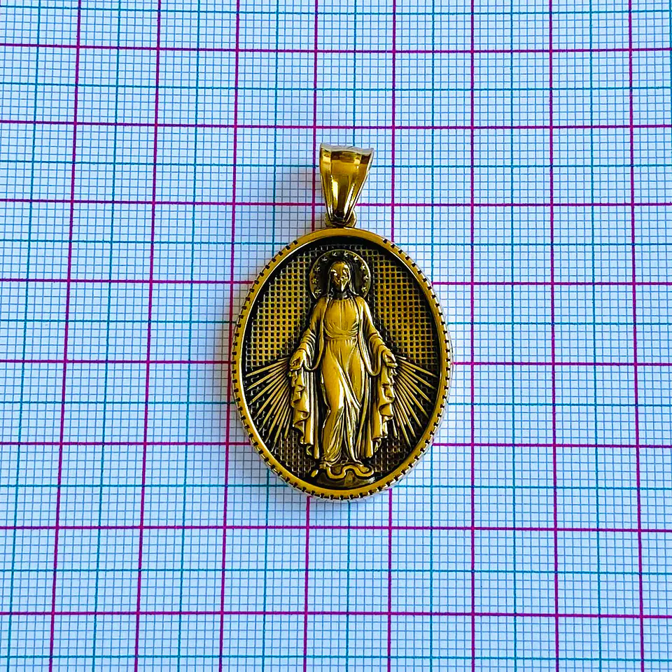 MEDALLA VIRGEN MILAGROSA ACERO 2